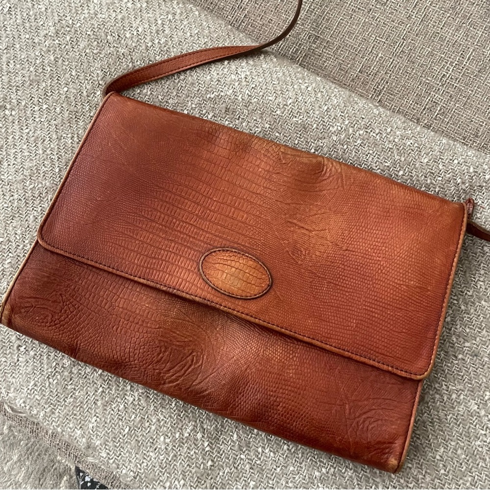 Vintage Mulberry brown leather cross body bag